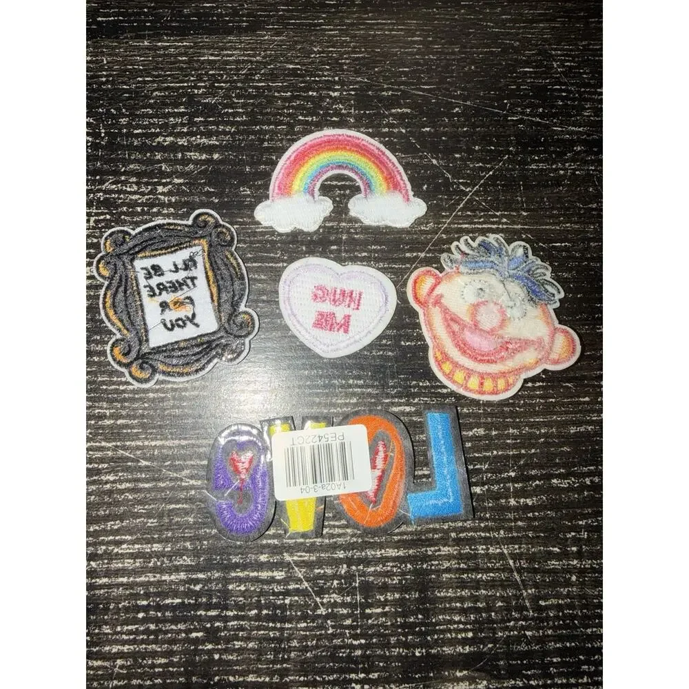 Lot Of 5 Iron on Patches Rainbow Love Ernie Hug Me Friends